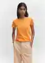 Camiseta Mnglog-H Mostaza Talla 24 Mujer Mango