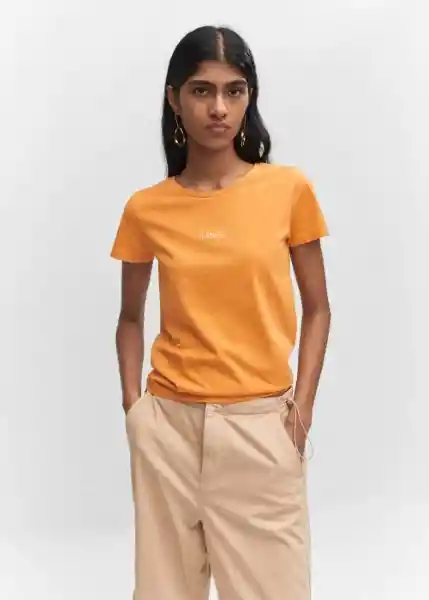 Camiseta Mnglog-H Mostaza Talla 24 Mujer Mango