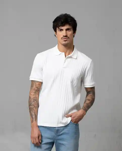 Camisa Tipo Polo Hombre Crudo Talla S 191G001 Rifle