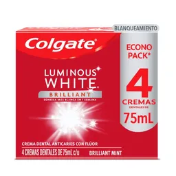 Crema Dental Colgate Luminous White Brilliant 4x75ml