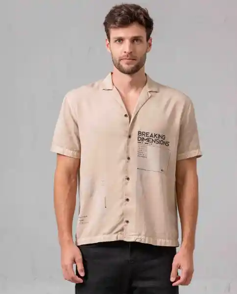 Camisa Hombre Beige Abetinote Claro Talla M 89520 Rifle
