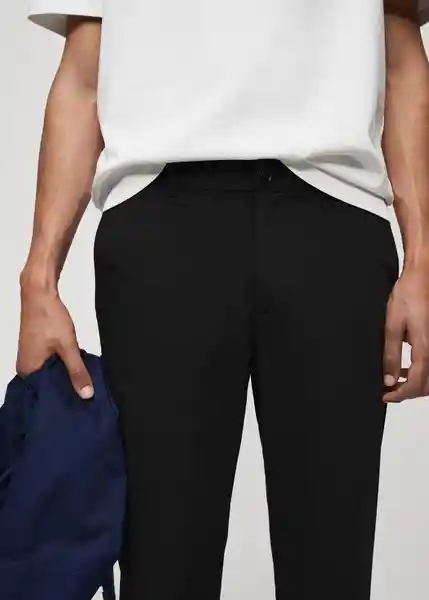 Pantalón Bologna Negro Talla 40 Hombre Mango