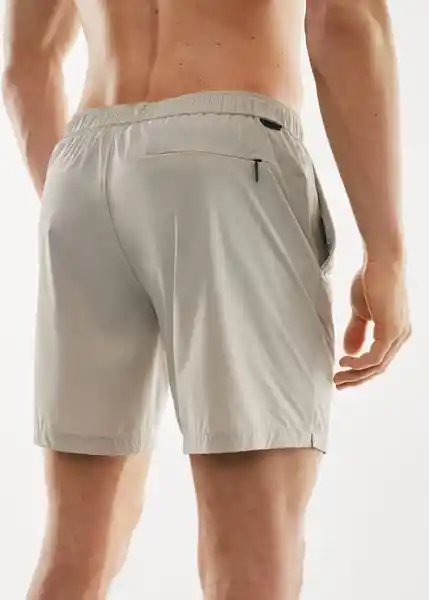 Short Bañador Stretch-I Beige Talla L Hombre Mango