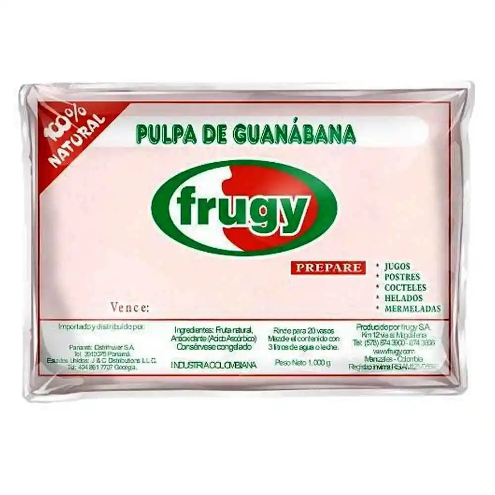 Frugy Pulpa De Frutaguanabana X1000 G