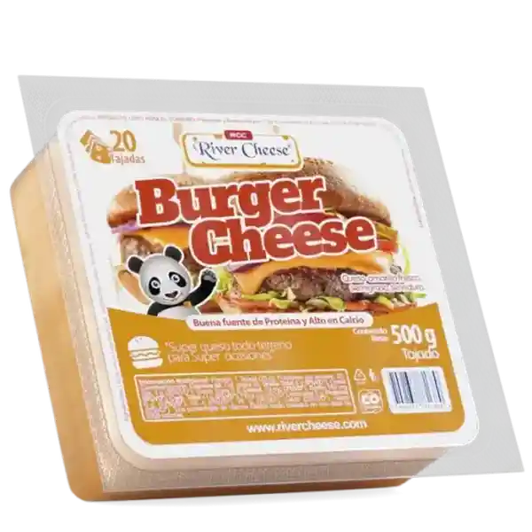River Cheese Queso Americano Burguer Tajado