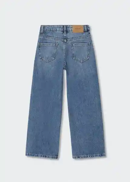 Jeans Wide Tejano Oscuro Talla 11 Niñas Mango