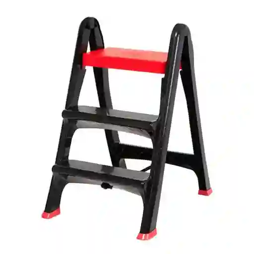 Vanyplas Escalera Plegable 3 Pasos Negra Roja