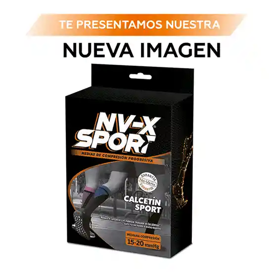 NV-X Sport Calcetín Deportivo 15-20 mm/hg Black-Yellow L