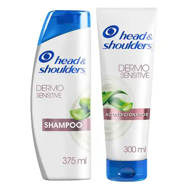 Pack Shampoo Head Shoulders + Acondicionador Dermo Sensitive Extractos de Sábila / Aloe Head and Shoulders Champu y Rinse 375 ml y 300 ml