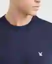 Camiseta Cuello Masculino Azul Dark Ultra Oscuro TS Chevignon