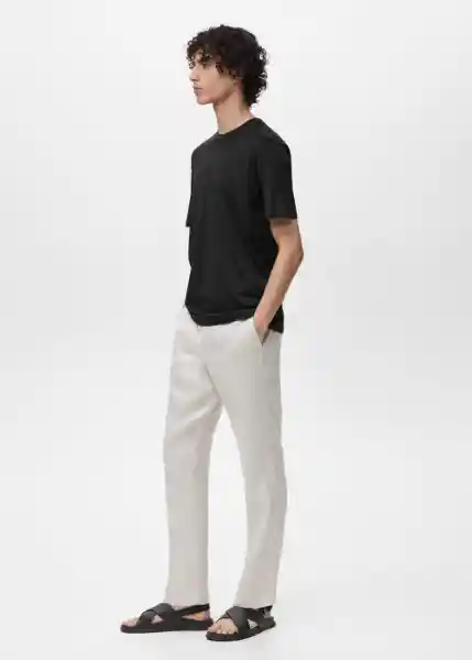 Camiseta Bellow Negro Talla S Hombre Mango