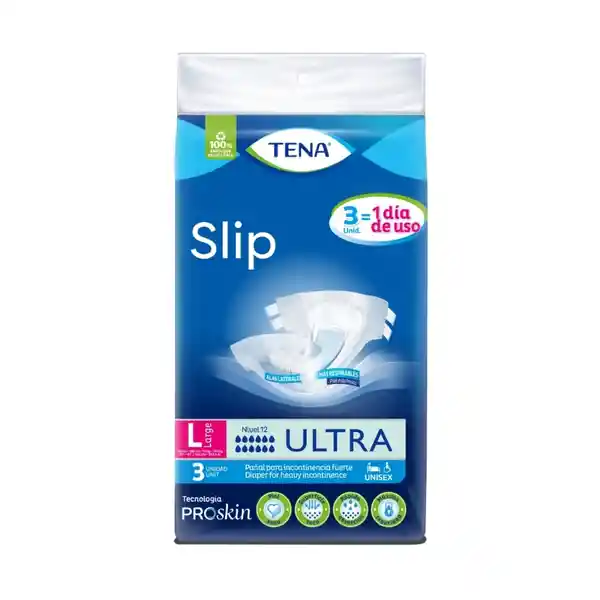 Tena Pañal Slip Ultra Largos Talla L Desechables