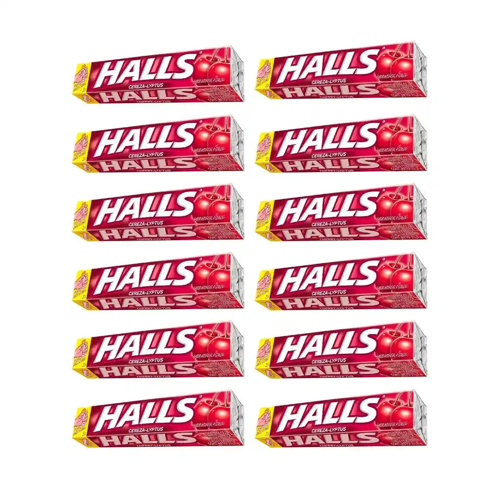 Halls Pack De Caramelos Tubo 12s Cherry 12 X 25.2 G