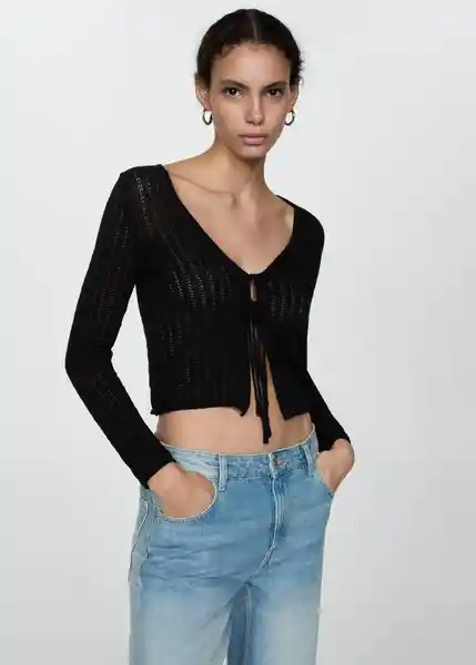 Cárdigan Toledo Negro Talla 18 Mujer Mango