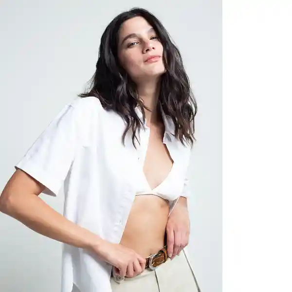 Camisa Umber Mujer Crudo Puro Claro Talla L 511F302 Naf Naf