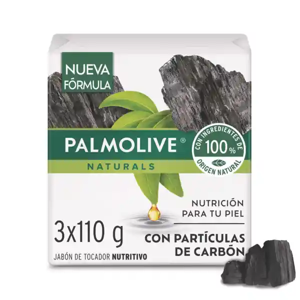 Jabón Antibacterial Palmolive Carbón en Barra 110 g x 3 Und