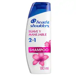 Shampoo Head Shoulders Suave y Manejable 2 en 1 Champu Head and Shoulders 180 ml