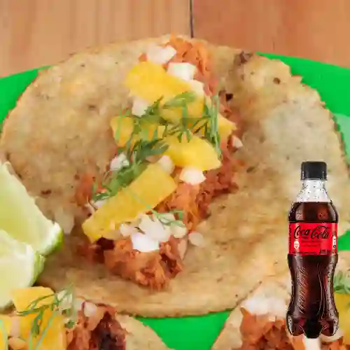 Combo Taco X1 Al Pastor + Coca Cola Sin Azúcar 400 ml