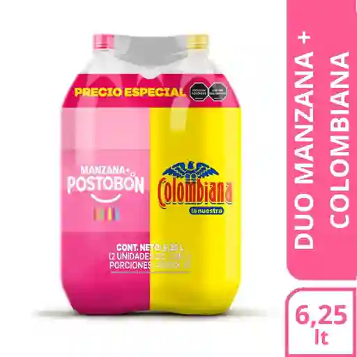 Postobón Gaseosa 3.125 L + Colombiana 3.125 L 6250 mL