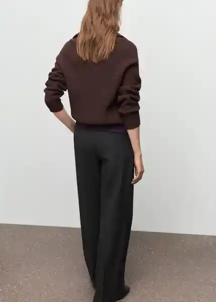 Pantalón Carlota Gris Talla 38 Mujer Mango