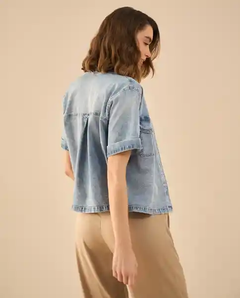 Camisa Azul Cielo Claro Talla S 612G031 Esprit