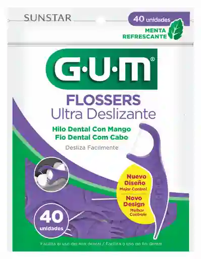 Gum Hilo Dental con Mango Flossers Ultra Deslizante