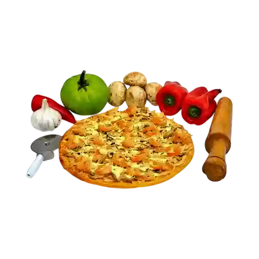 Pizza Pollo, Champiñón y Camarón