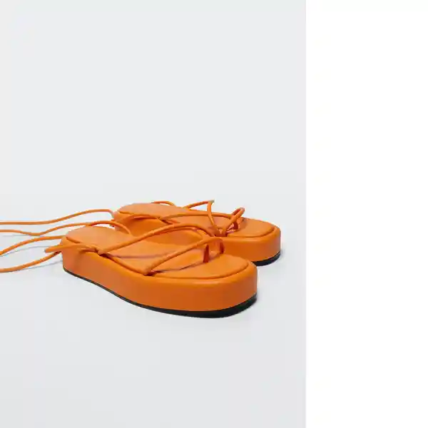 Sandalias Tube Naranja Talla 40 Mujer Mango