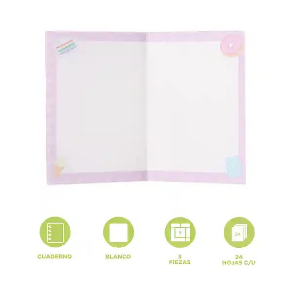 Set Cuadernos Pequeños Con Puntadas Serie Mis Pastelitos Miniso