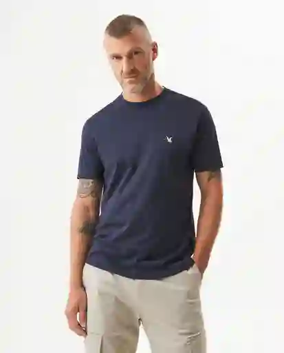 Camiseta Básica Cuello U Azul Dark Ultraoscuro L Chevignon