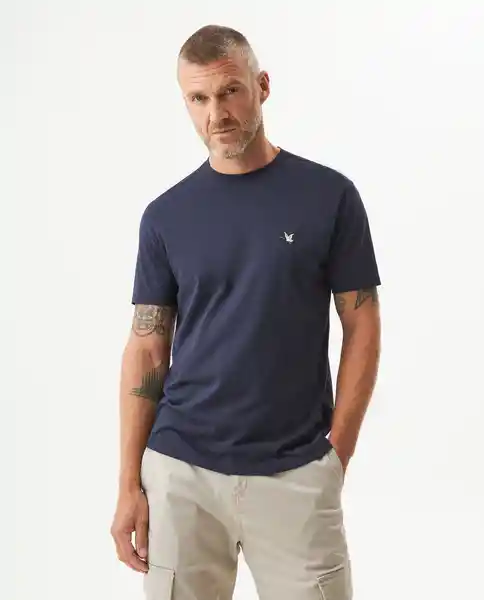 Camiseta Básica Cuello U Azul Dark Ultraoscuro L Chevignon
