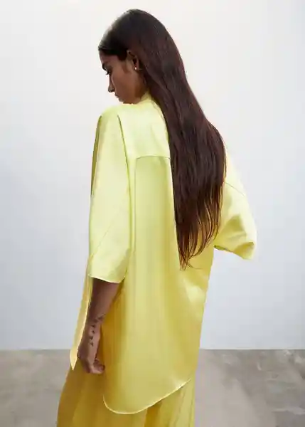 Blusa Gala-A Amarillo Pastel Talla S Mujer Mango