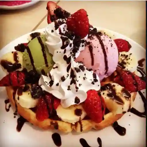 Waffles Con Helado