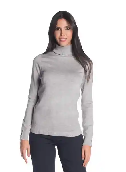 Saco Tejido Cerrado Para Mujer Gris Jaspe Talla XS