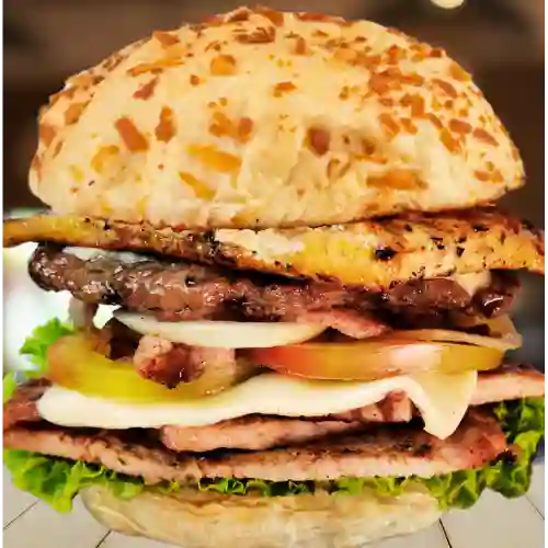 Hamburguesa Trifasica+papas