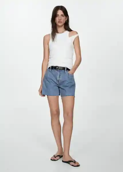 Short Ibiza Tejano Medio Talla 46 Mujer Mango