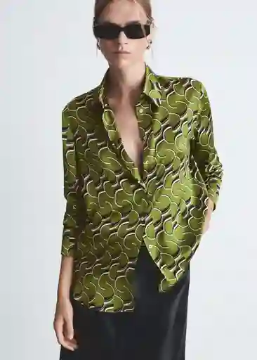 Camisa Robi Verde Talla S Mujer Mango