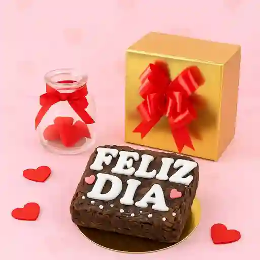 Caja de brownie x1 feliz dia