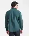 Camisa With Details Manga Larga Verde Nafta Ultra L Chevignon