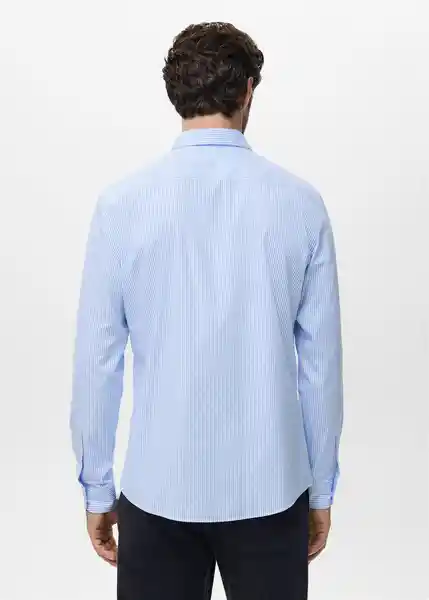 Camisa Playr Celeste Talla M Hombre Mango