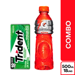 Combo Trident Chicle Yerbabuena + Gatorade