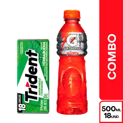 Combo Trident Chicle Yerbabuena + Gatorade