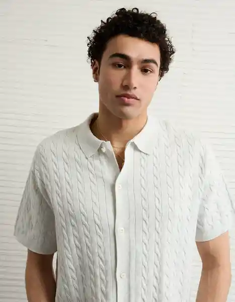 Suéter Tejido Hombre Gris Talla MEDIUM 2086092 American Eagle