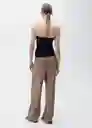 Pantalón Vermut Topo Talla 38 Mujer Mango