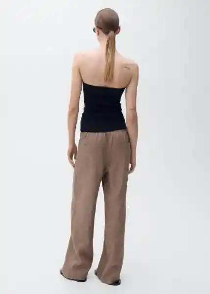 Pantalón Vermut Topo Talla 38 Mujer Mango