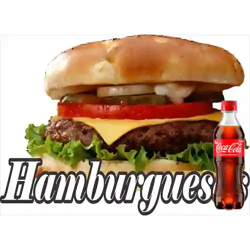 Combo Hamburguesa c/ Queso +Cocacola Orig 400ml