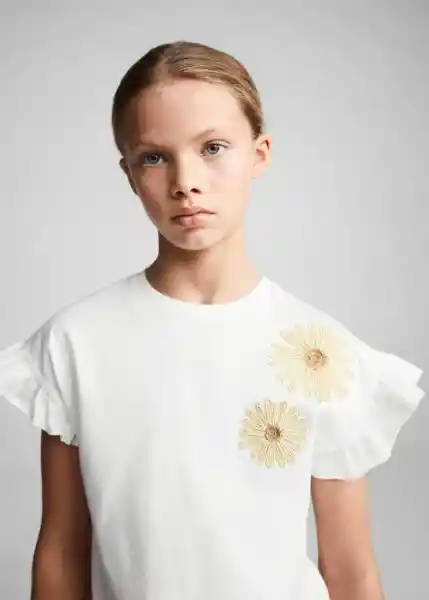 Camiseta Margi Off-White Talla 12 Niña Mango