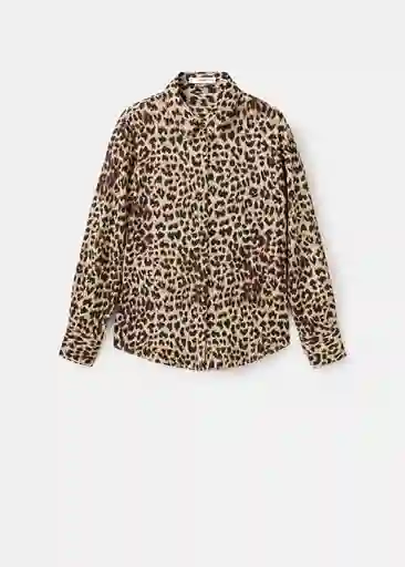 Camisa Basic Marrón Talla XS Mujer Mango