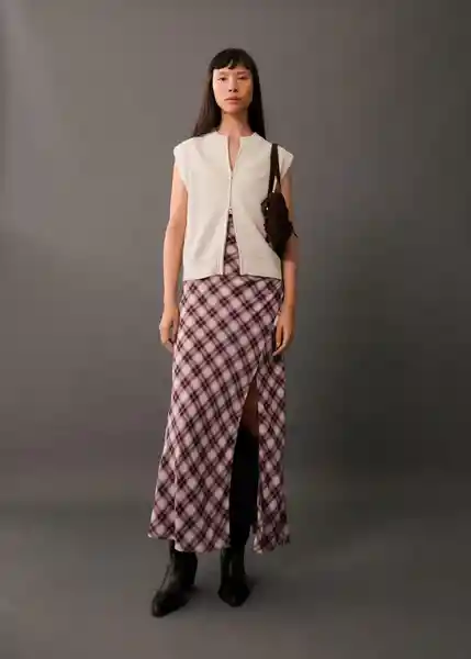 Chaleco Monica Hielo Talla L Mujer Mango