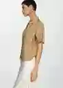 Camisa Bosco-H Camel Talla XS Mujer Mango